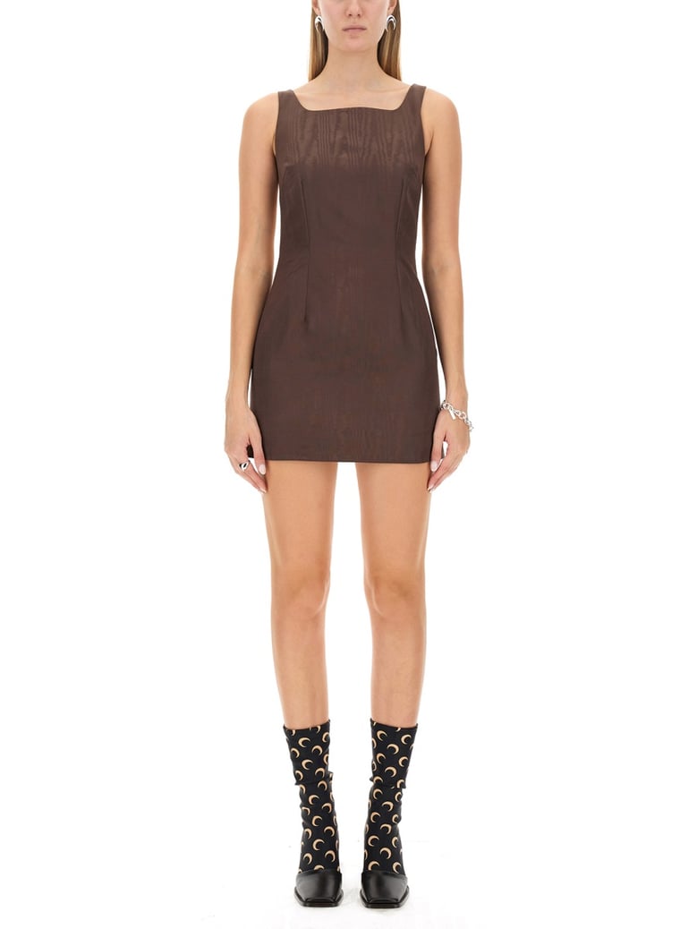 brown mini dress by Selfnex