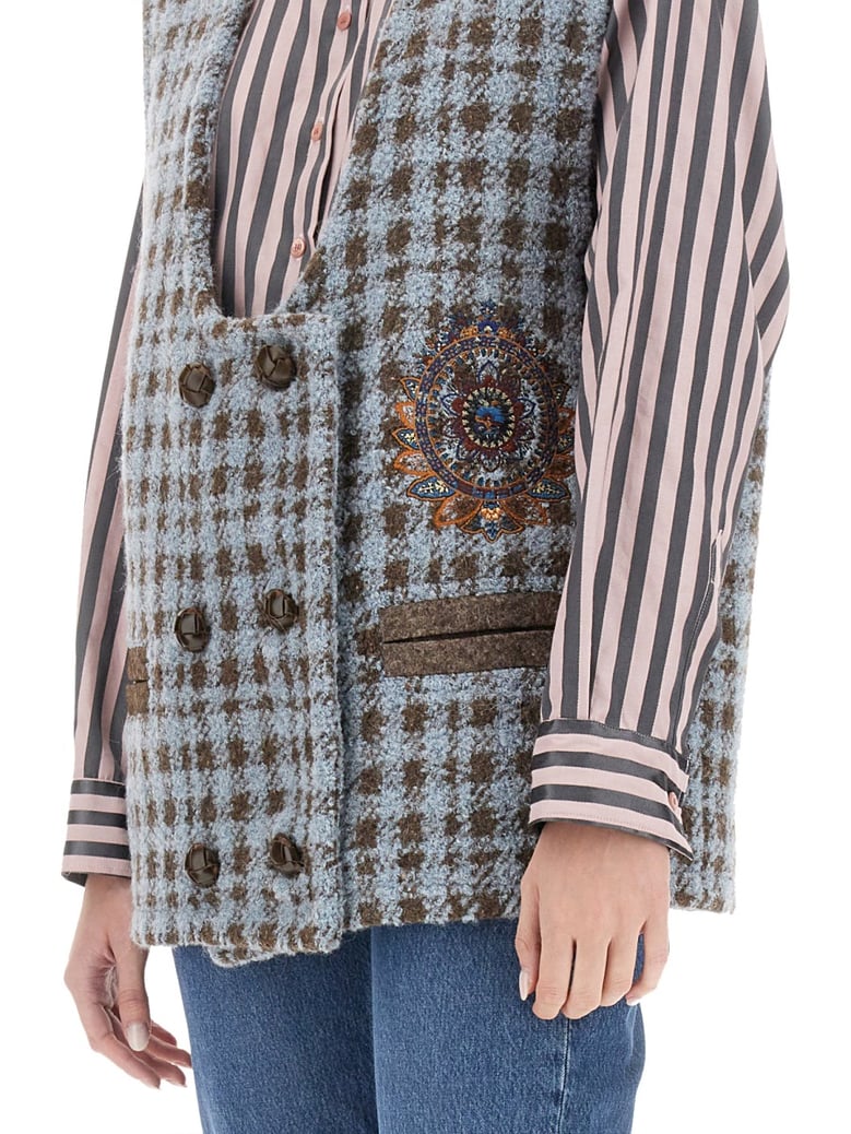 houndstooth over vest by Selfnex