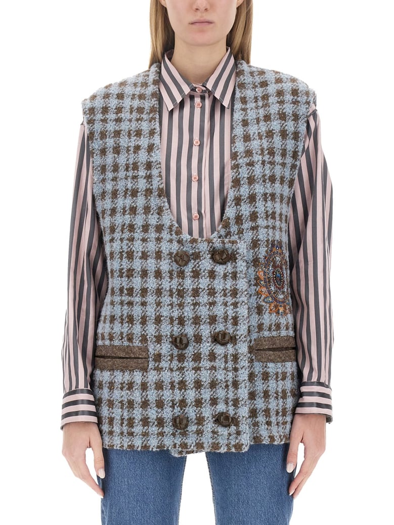 houndstooth over vest by Selfnex