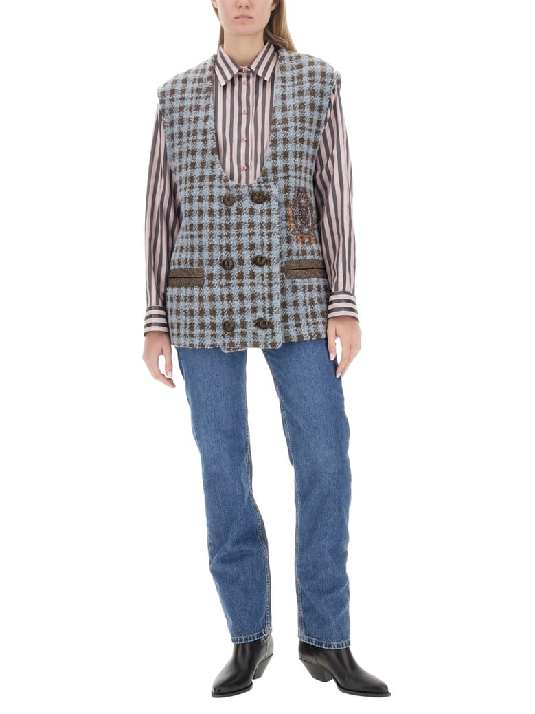houndstooth over vest by Selfnex