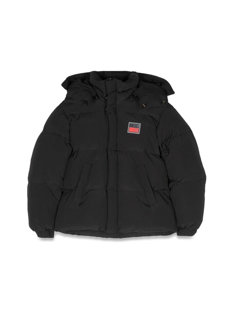 hooded down jacket, black by Selfnex
