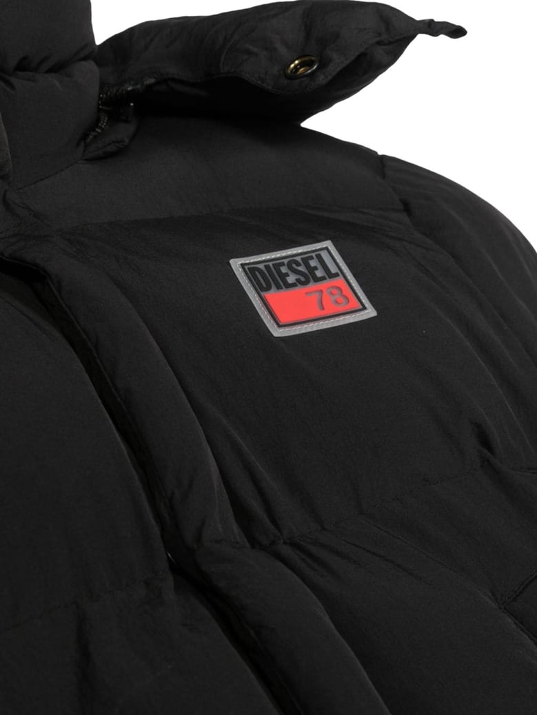 hooded down jacket, black by Selfnex