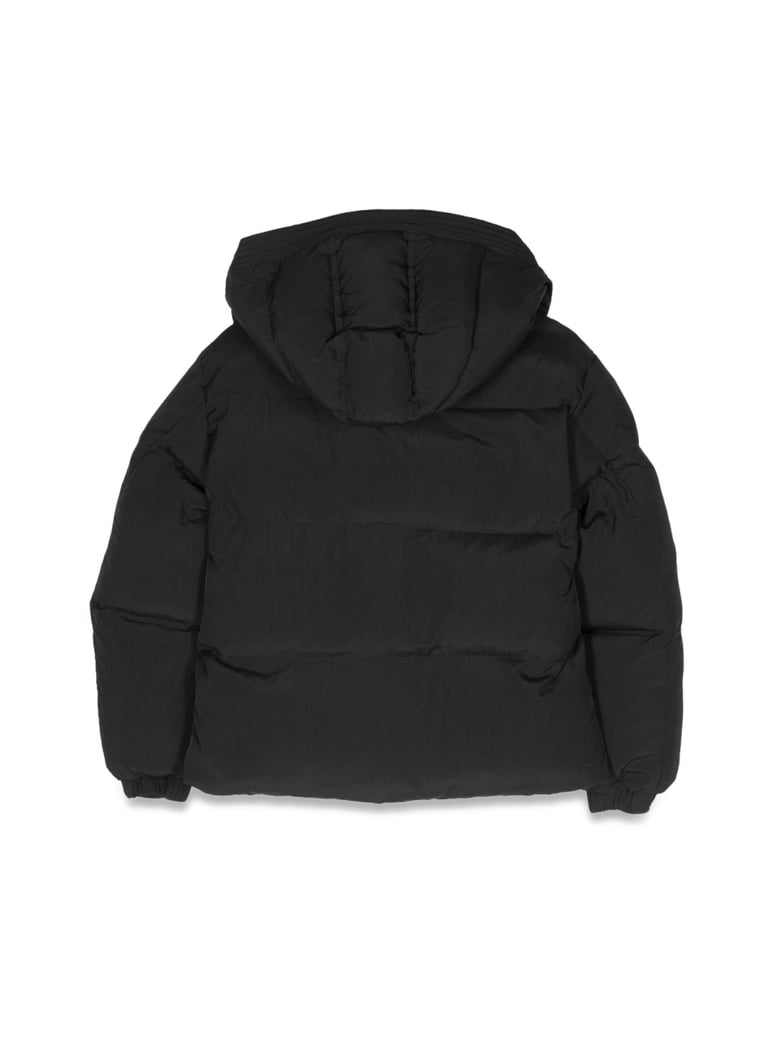 hooded down jacket, black by Selfnex