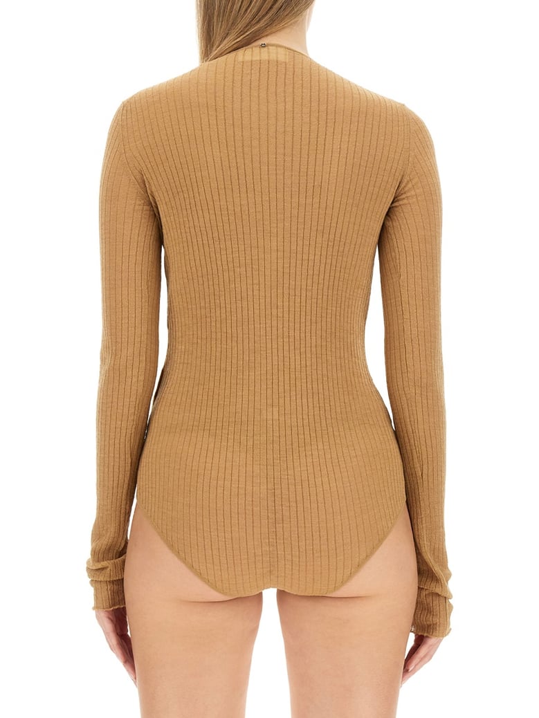slim fit jumper in beige by Selfnex