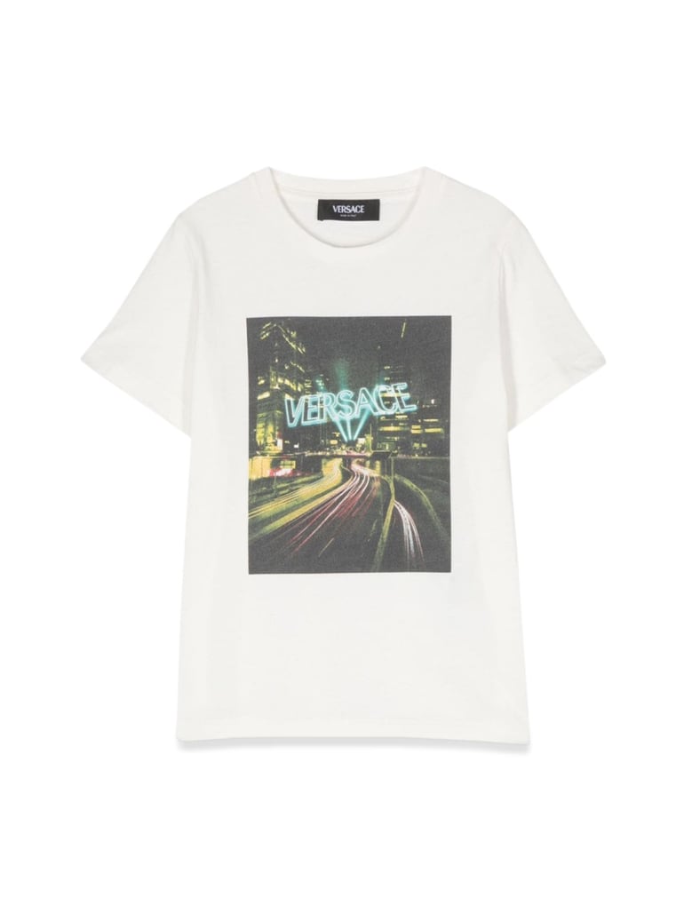 t-shirt blinding lights print white by Selfnex