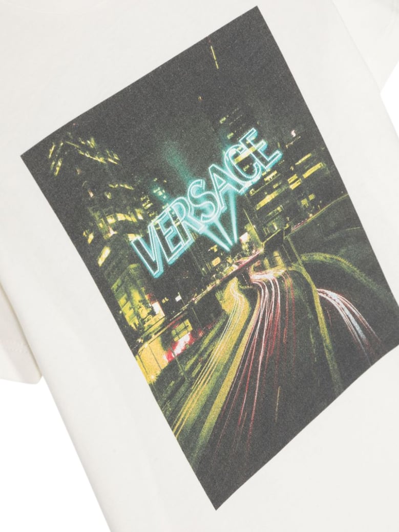 t-shirt blinding lights print white by Selfnex