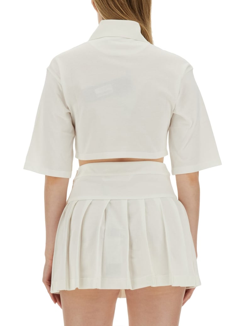 monogram cropped polo shirt by Selfnex