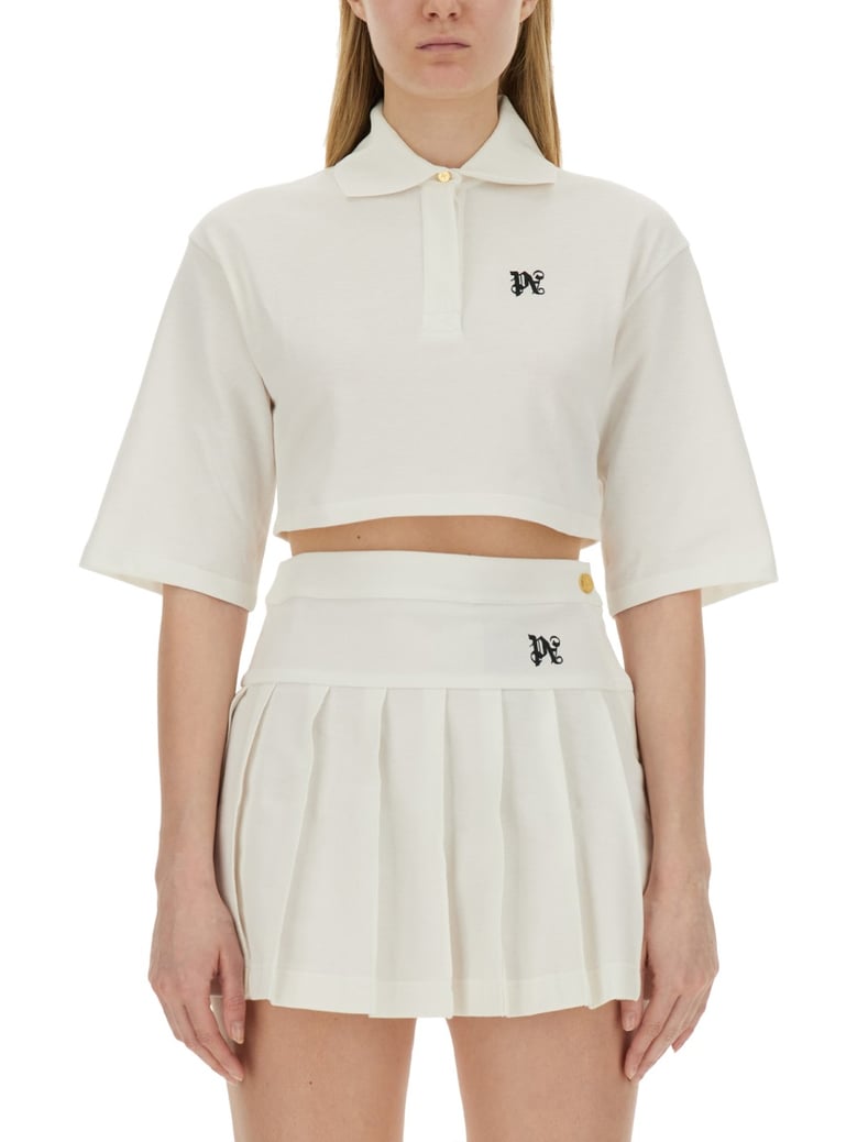 monogram cropped polo shirt by Selfnex