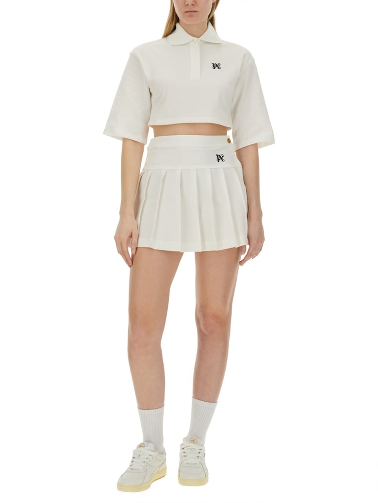 monogram cropped polo shirt by Selfnex