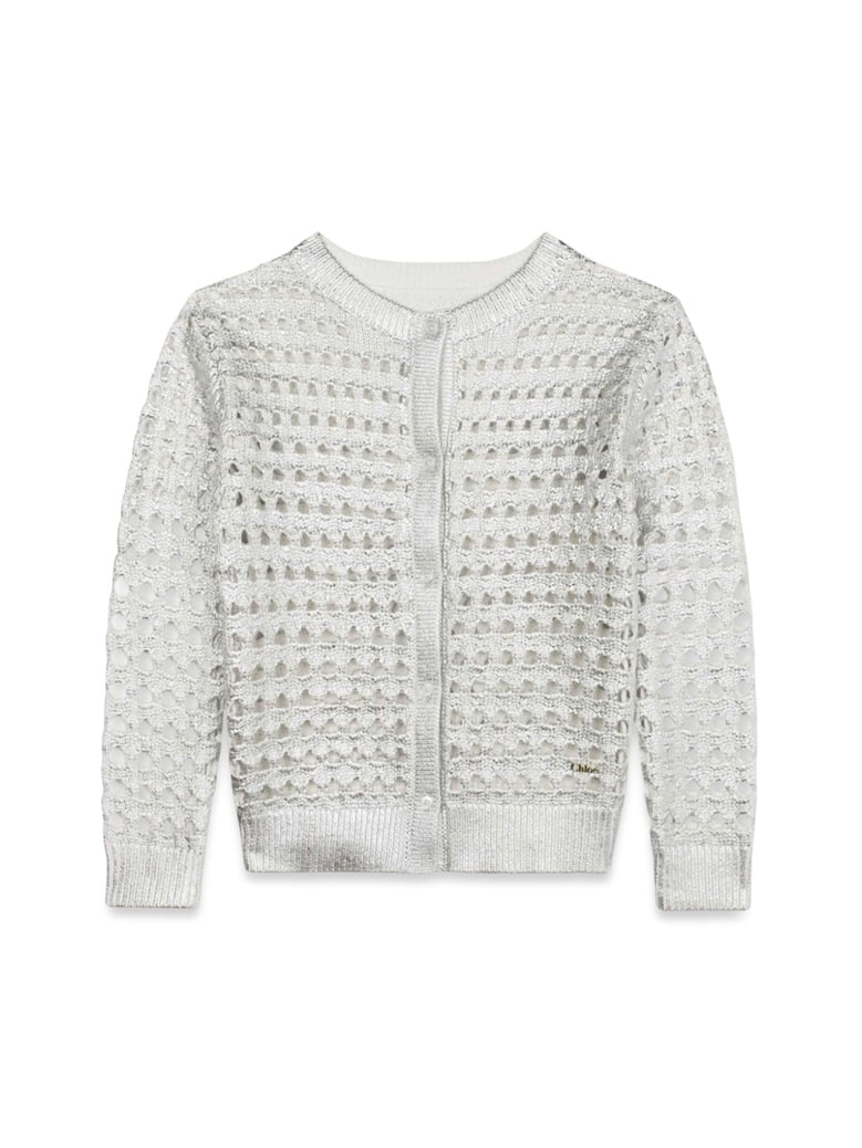 knitted cotton cardigan silver by Selfnex