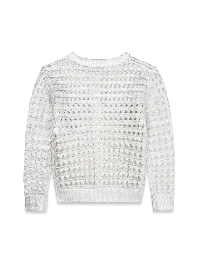 knitted cotton cardigan silver by Selfnex