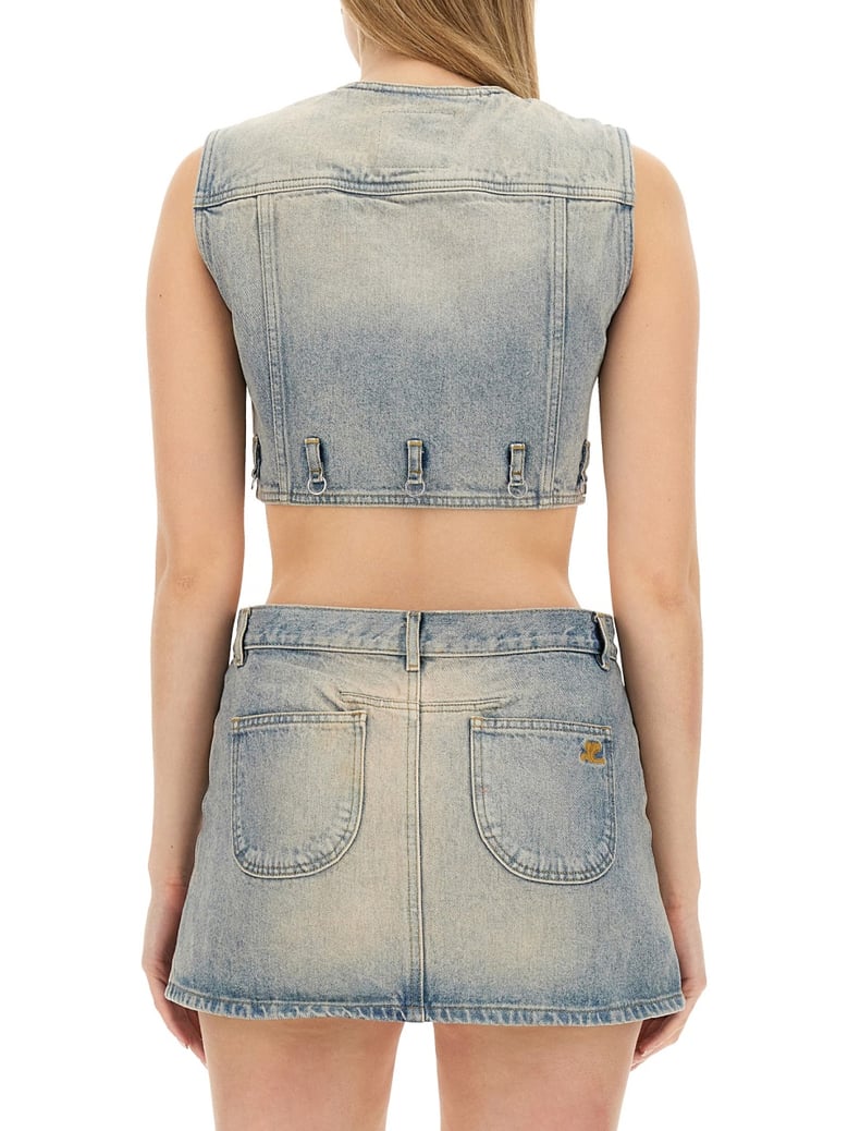 top cropped in denim by Selfnex