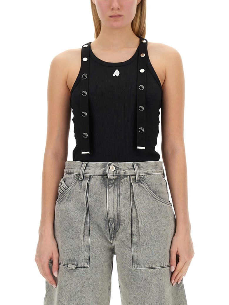 jersey tank top in black by Selfnex