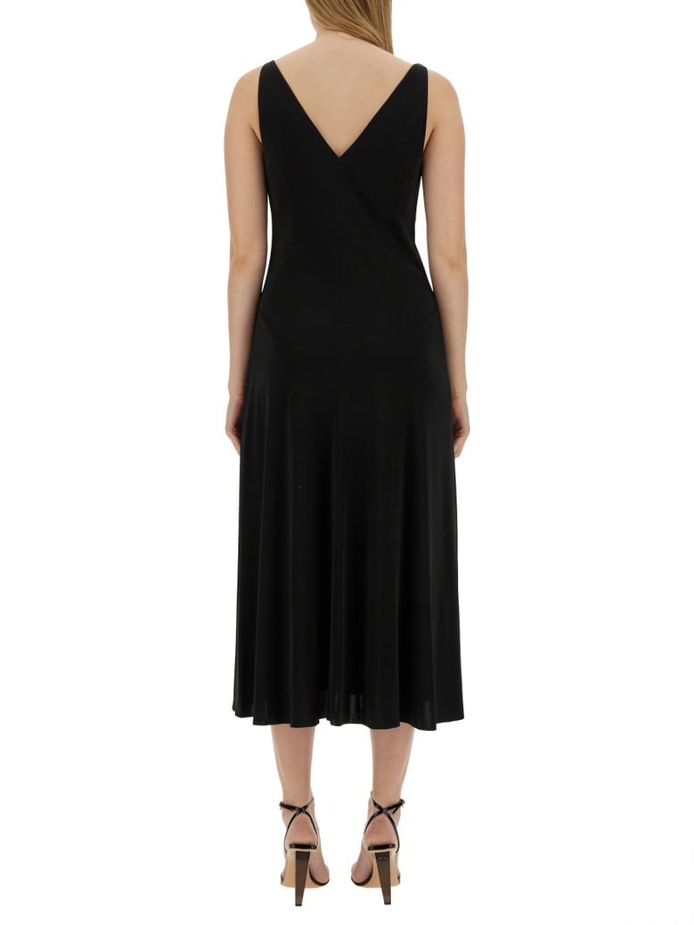midi dress in black by Selfnex
