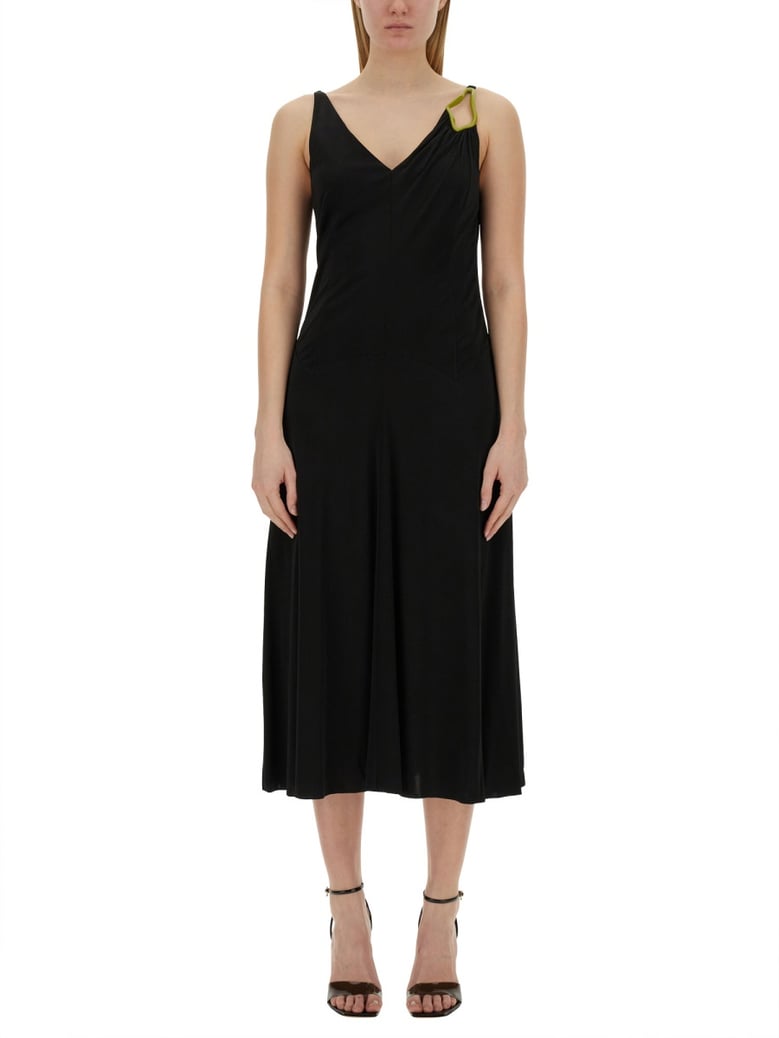 midi dress in black by Selfnex