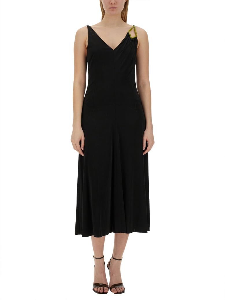 midi dress in black by Selfnex