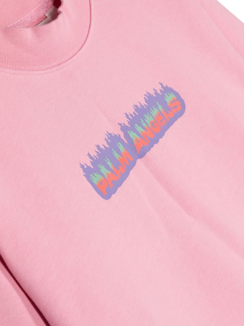 crewneck sweatshirt flames pink by Selfnex