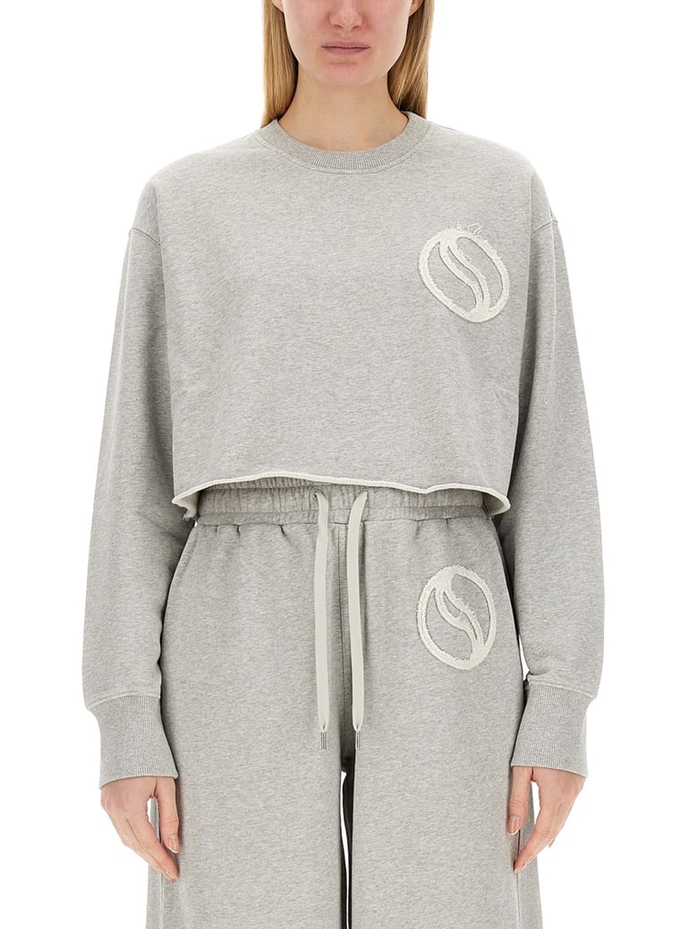 cropped cotton sweatshirt with logo by Selfnex