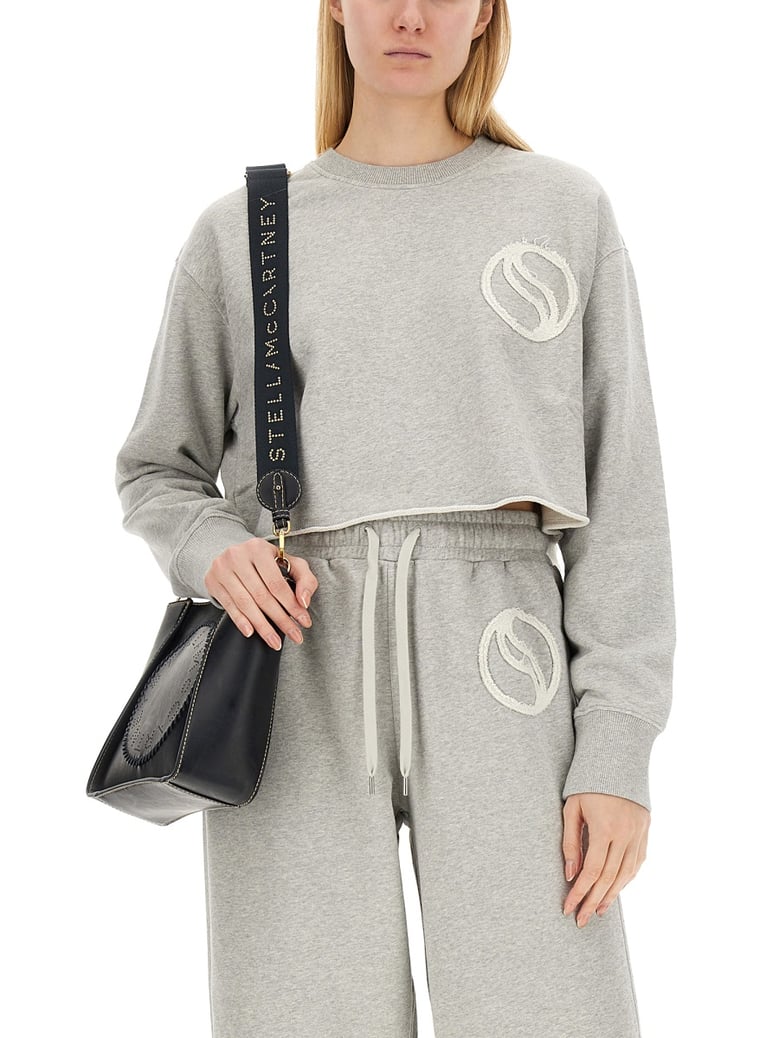 cropped cotton sweatshirt with logo by Selfnex