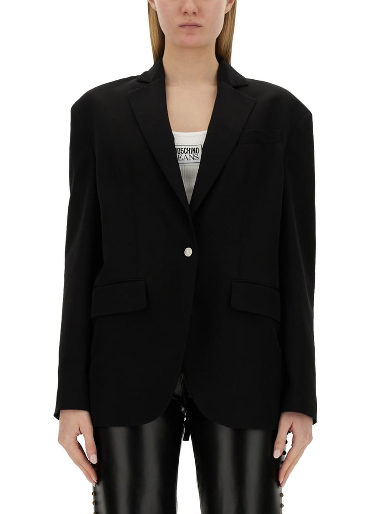 single-breasted jacket in black by Selfnex