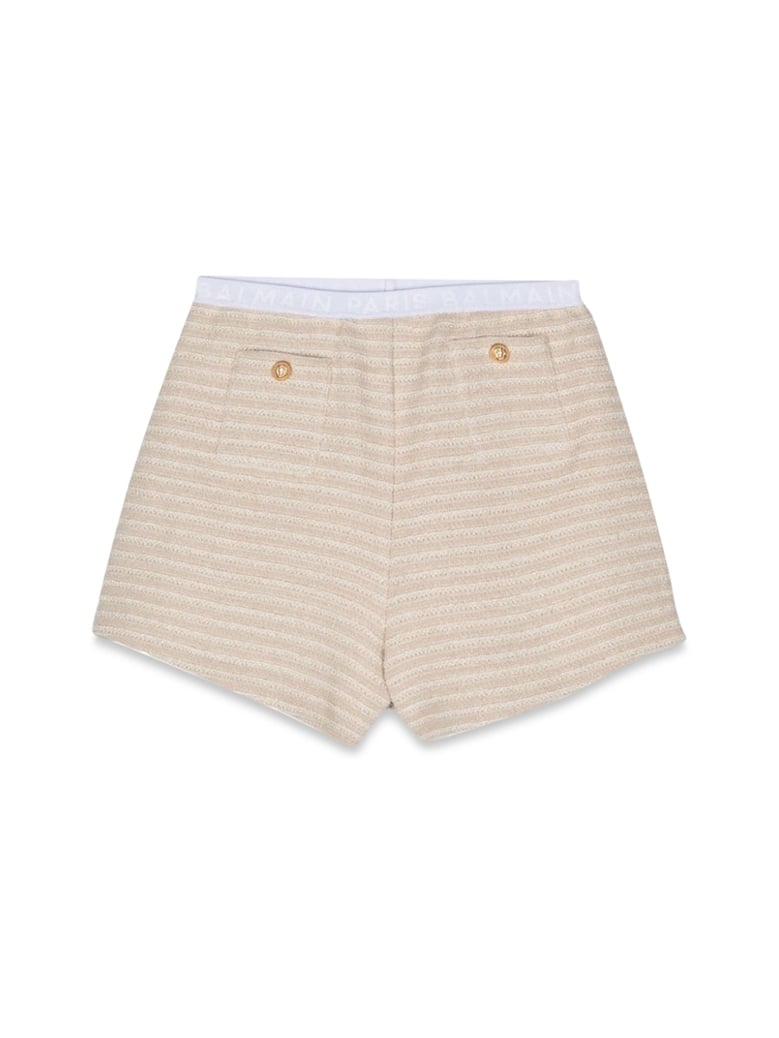 knit shorts beige by Selfnex
