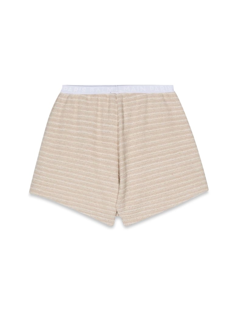 knit shorts beige by Selfnex
