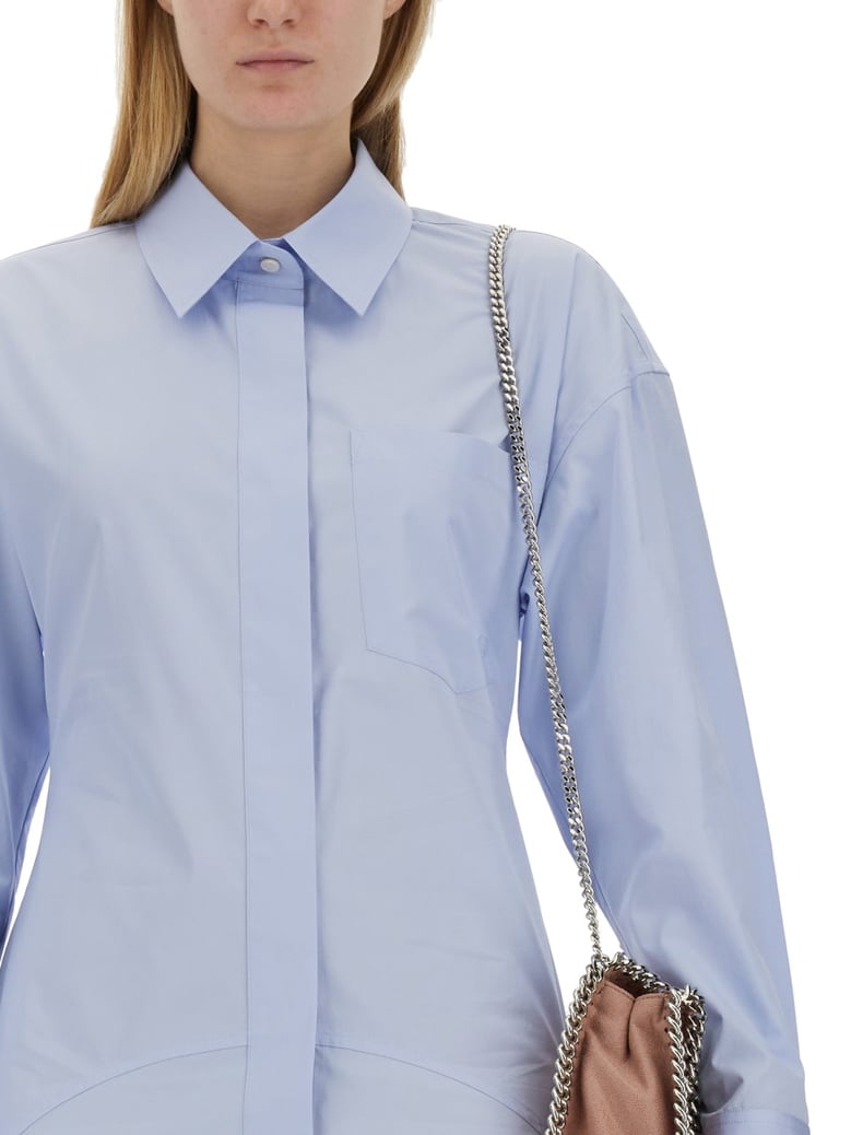 shirt dress in azure cotton by Selfnex
