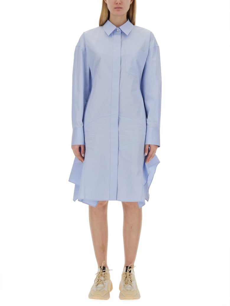 shirt dress in azure cotton by Selfnex