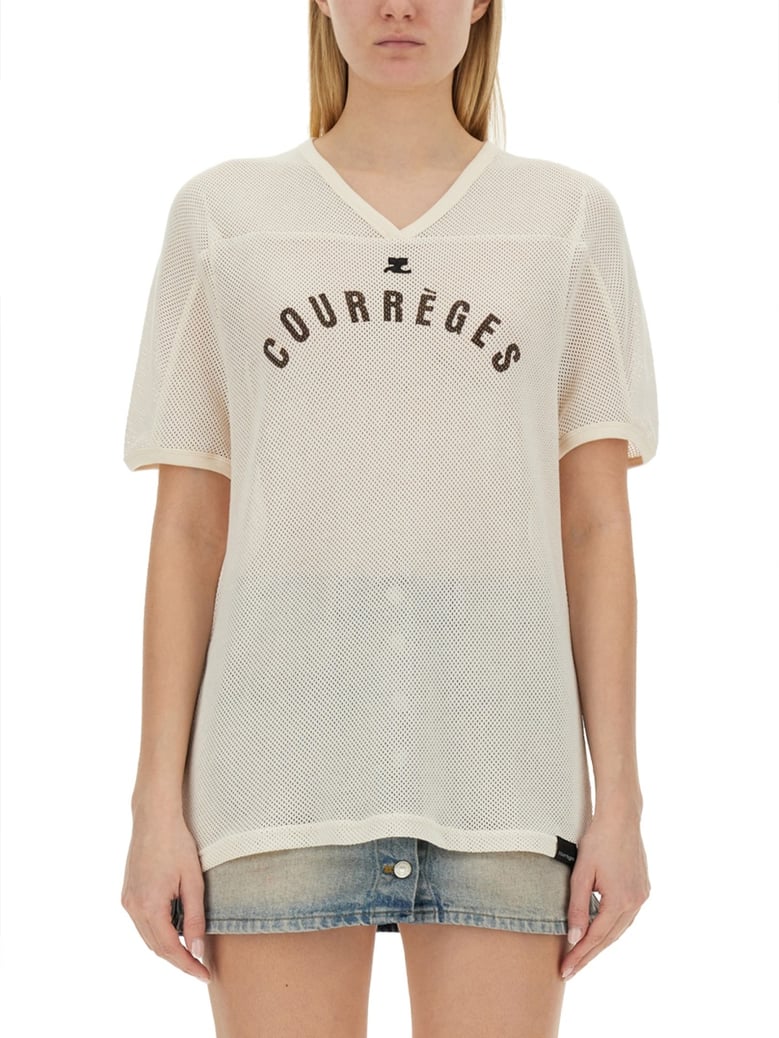 logo t-shirt in ivory by Selfnex
