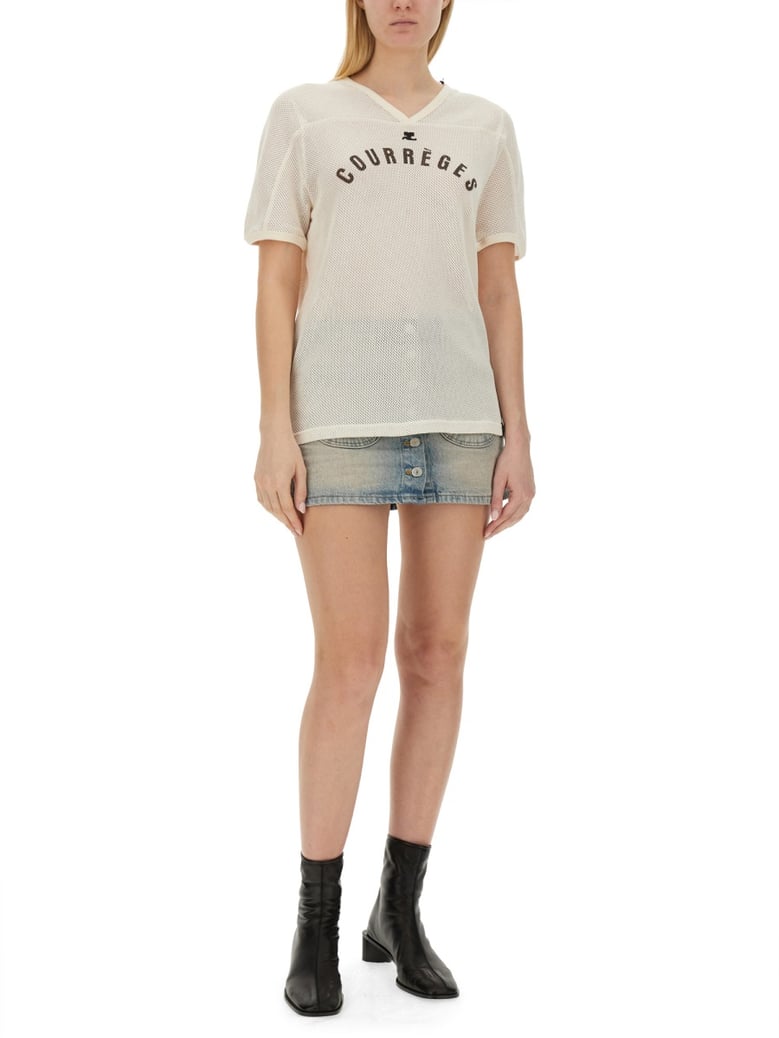 logo t-shirt in ivory by Selfnex