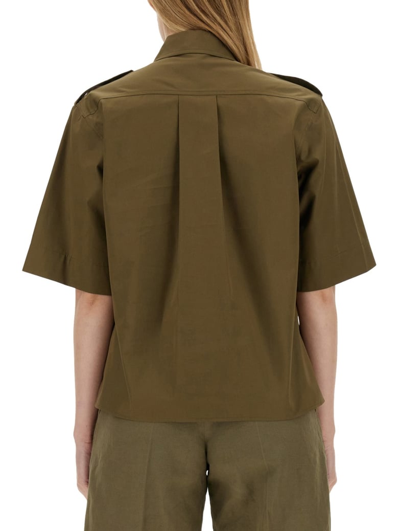 cotton shirt in military green by Selfnex