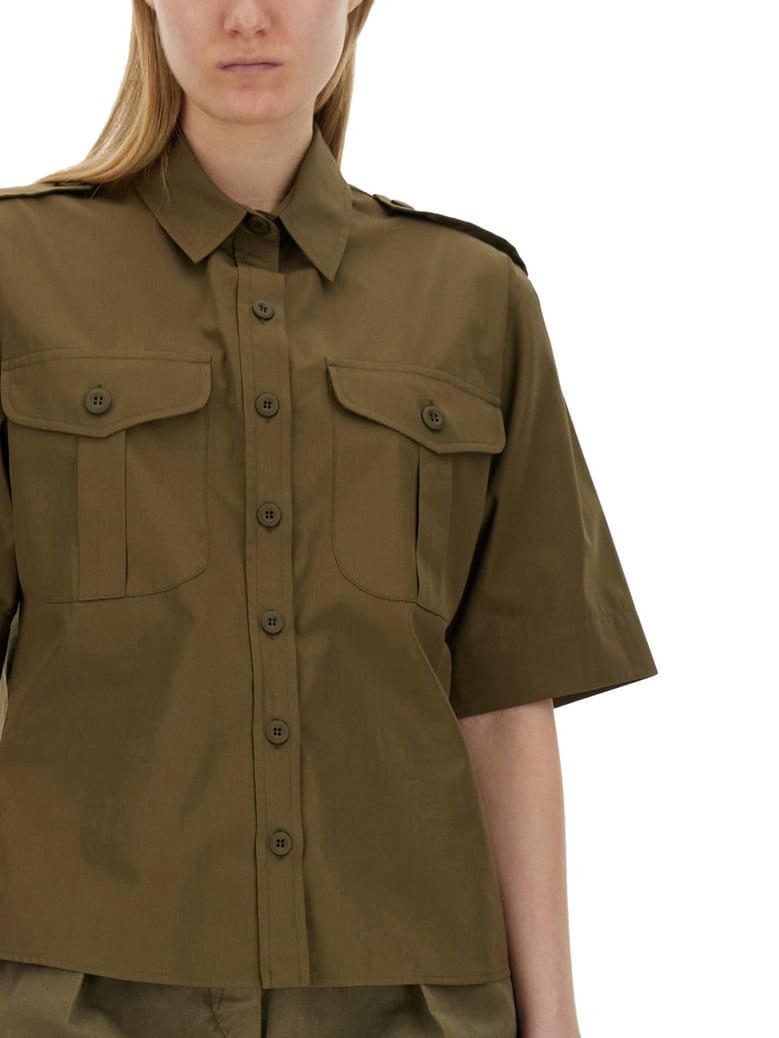 cotton shirt in military green by Selfnex