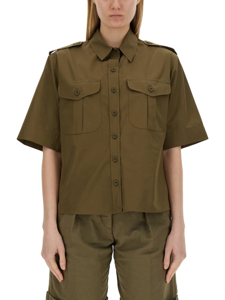 cotton shirt in military green by Selfnex