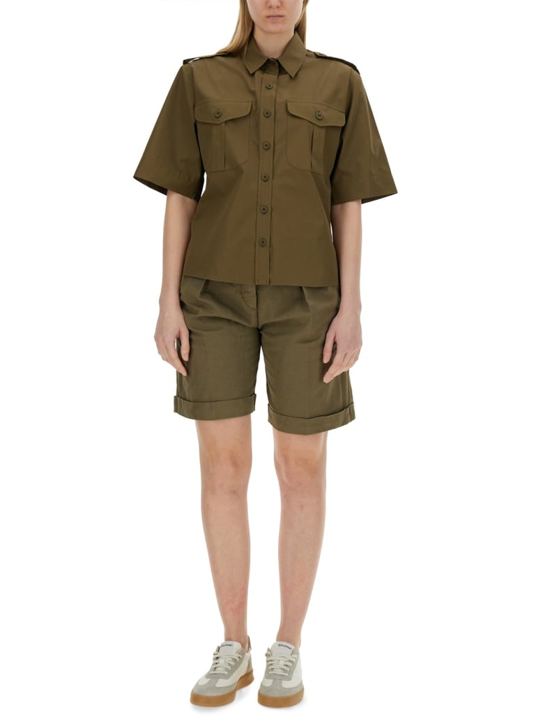 cotton shirt in military green by Selfnex