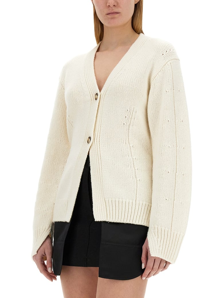 tailored cardigan in ivory by Selfnex