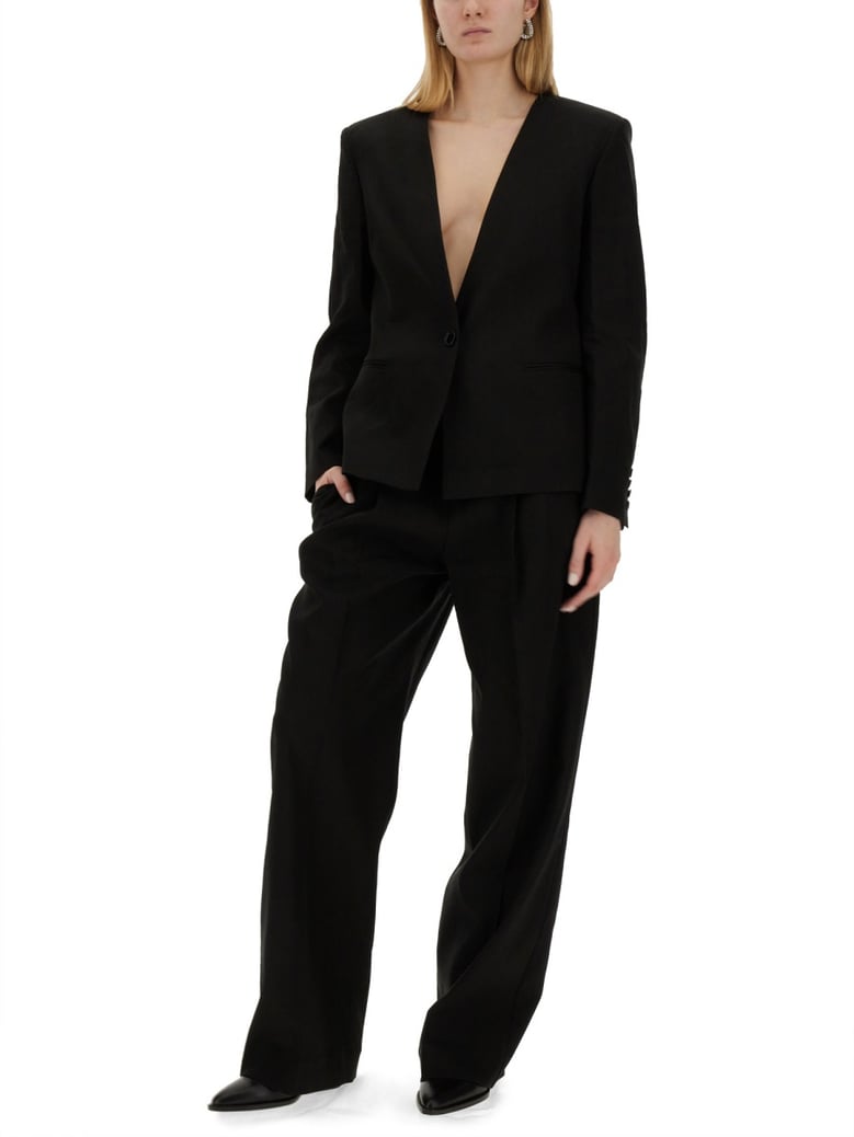 black pants with hemp and viscose blend by Selfnex