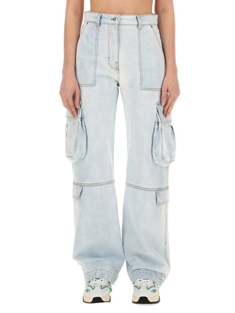 denim cargo pants by Selfnex