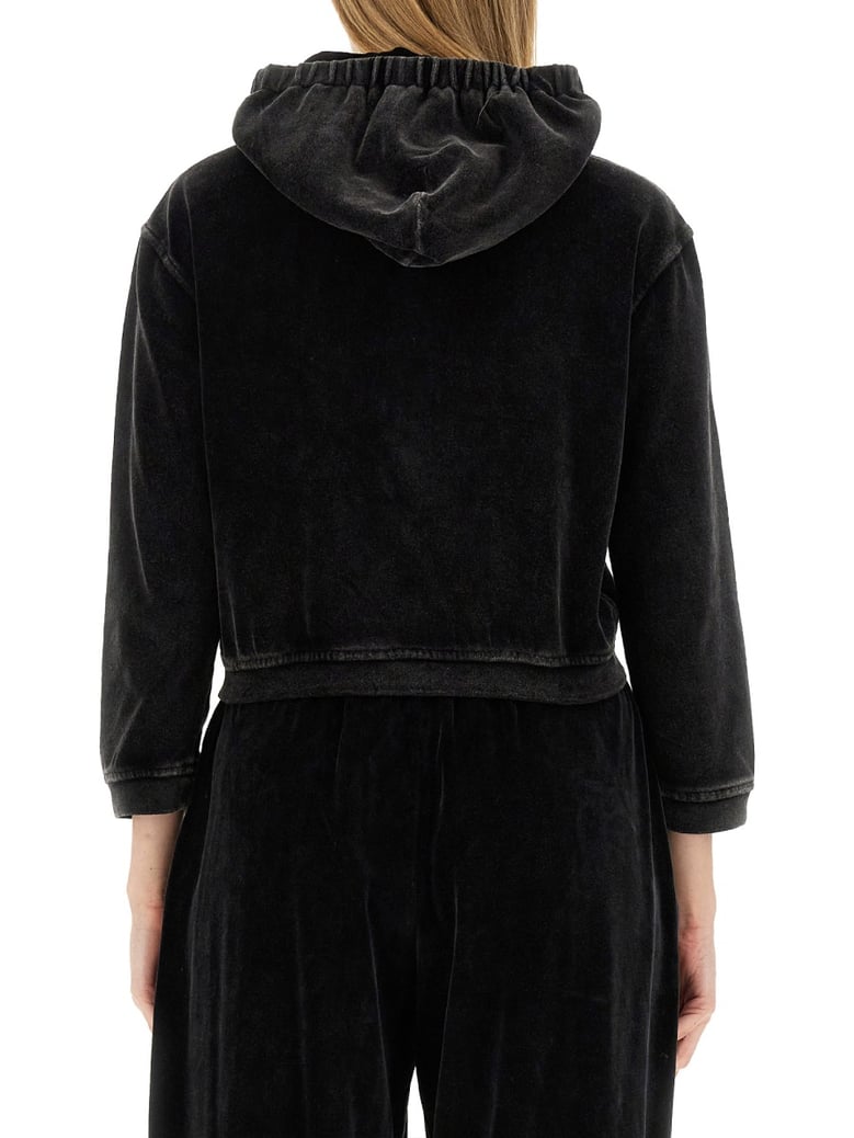 velour sweatshirt in black by Selfnex
