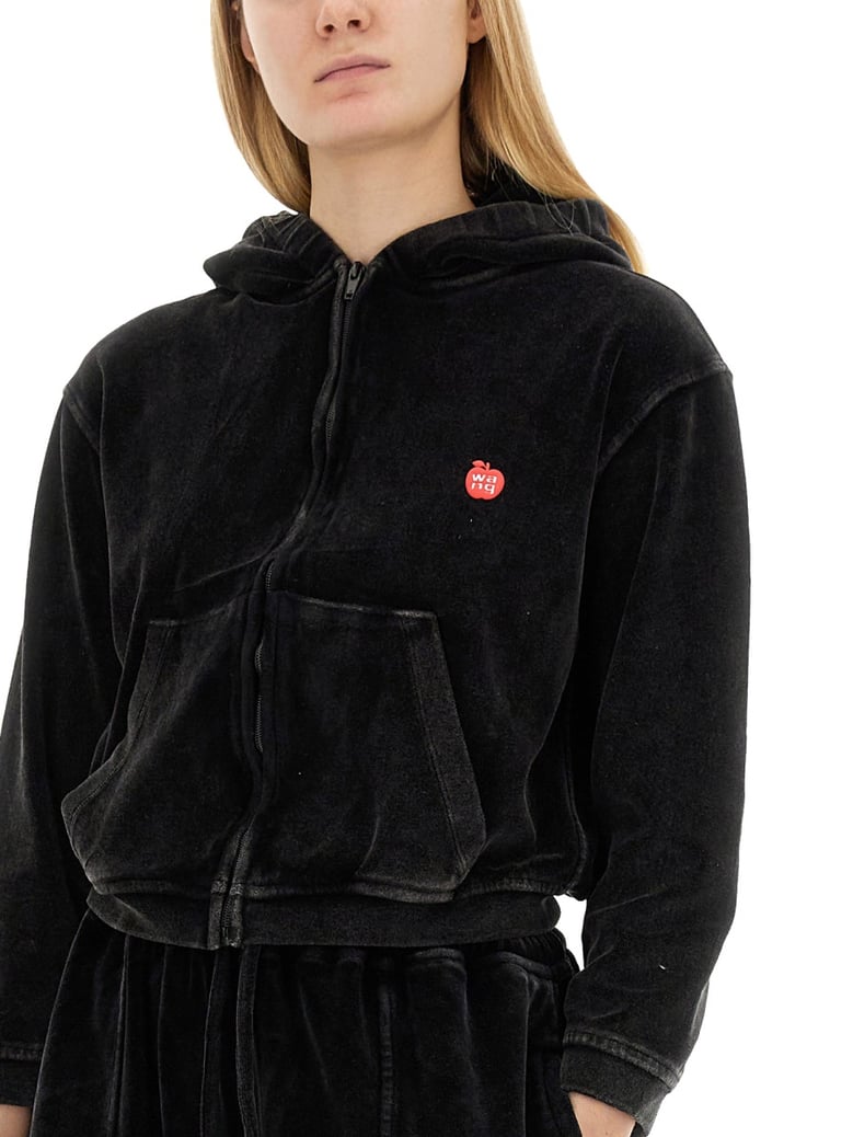 velour sweatshirt in black by Selfnex