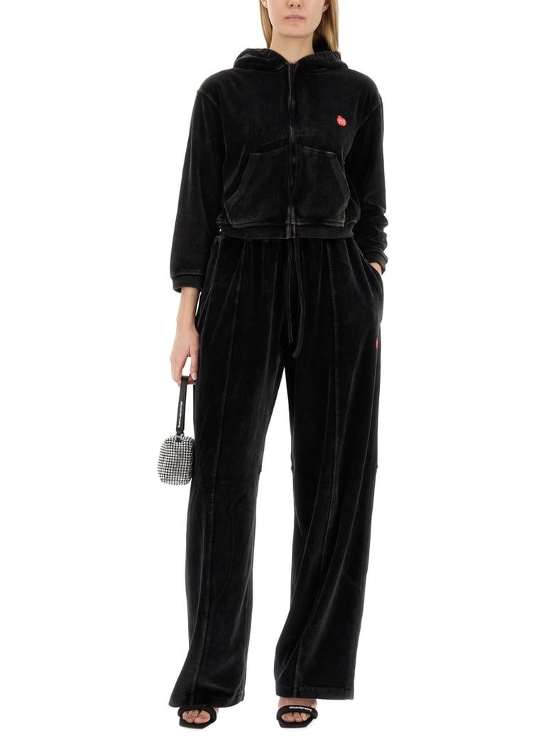 velour sweatshirt in black by Selfnex