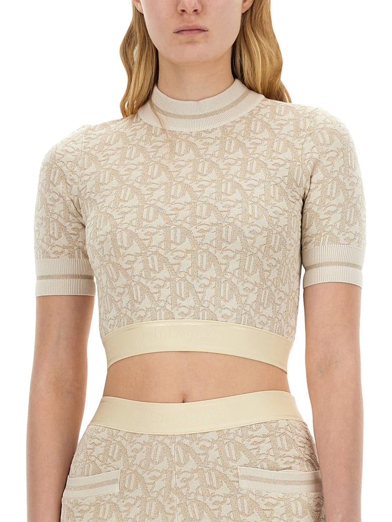 monogram jersey top by Selfnex