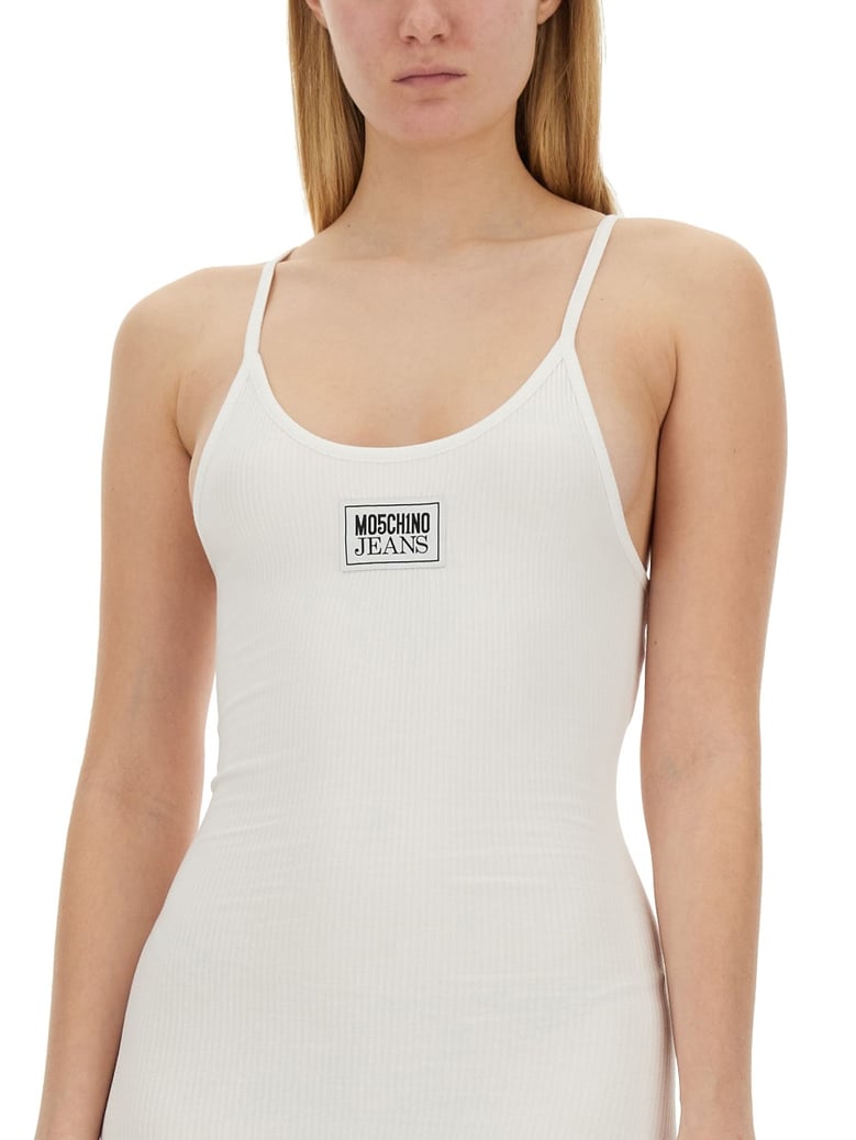 ribbed dress in white by Selfnex