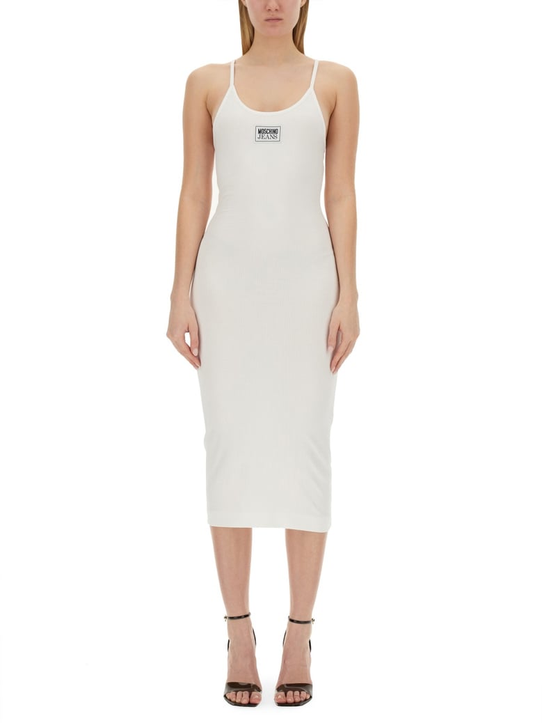 ribbed dress in white by Selfnex