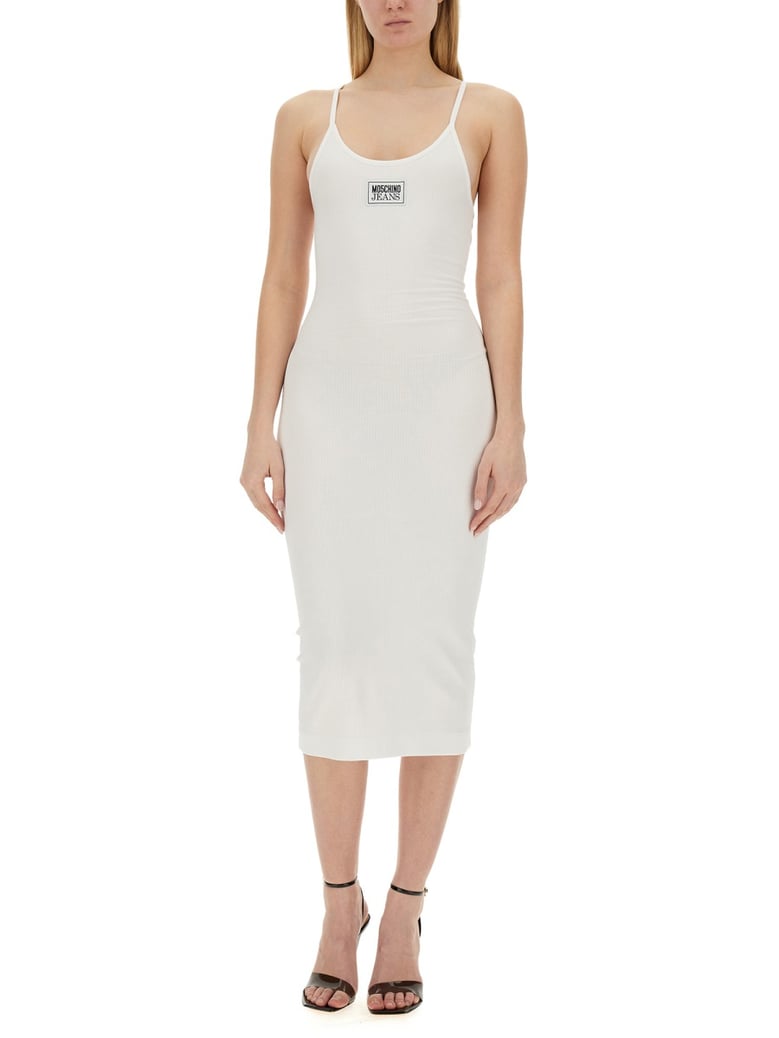 ribbed dress in white by Selfnex