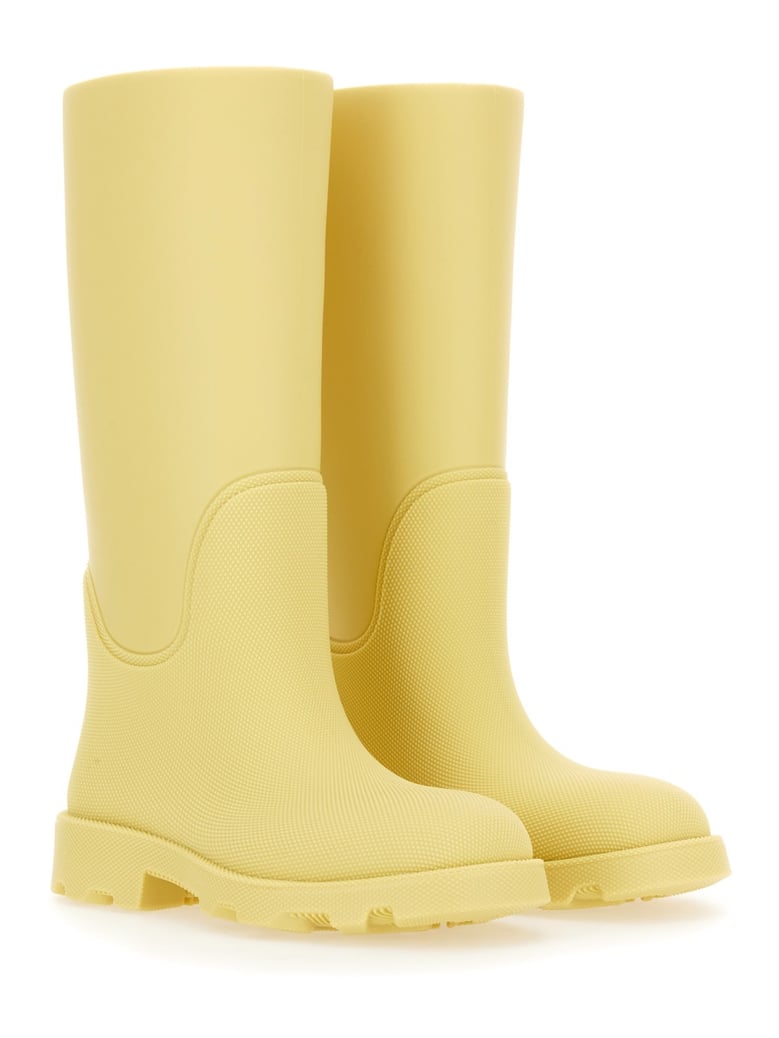 yellow synthetic rubber boots by Selfnex