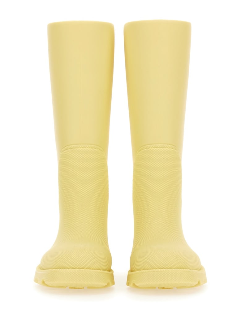 yellow synthetic rubber boots by Selfnex
