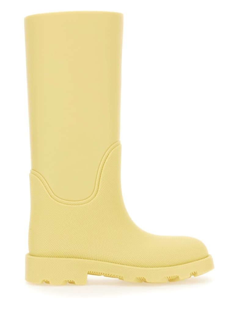 yellow synthetic rubber boots by Selfnex