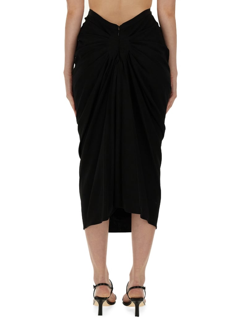 draped black skirt by Selfnex