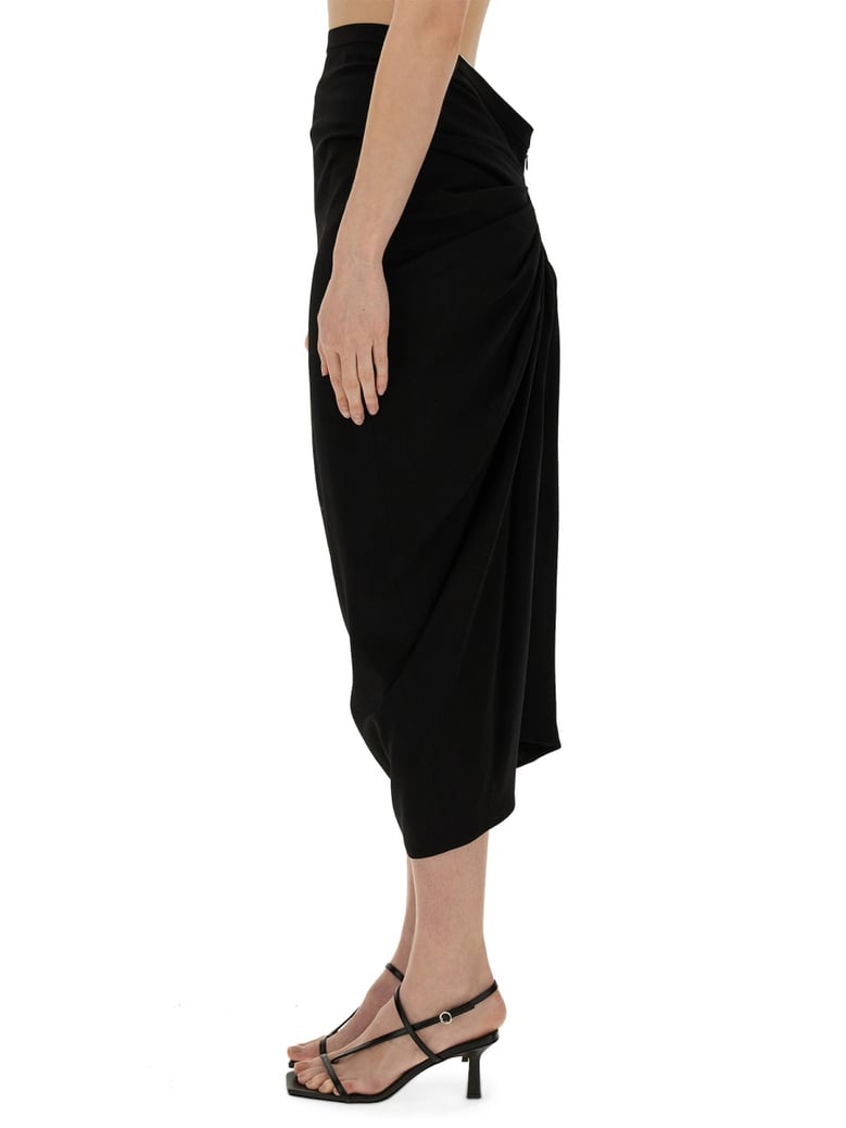 draped black skirt by Selfnex