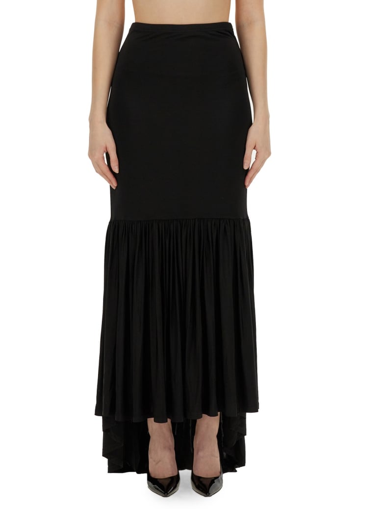 jersey skirt in black by Selfnex